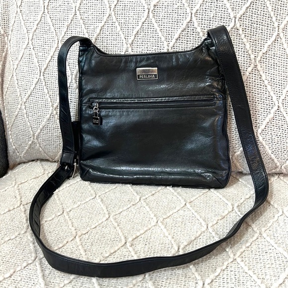 Perlina Bags Perlina Black Leather Shoulder Crossbody Bag Poshmark